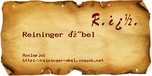 Reininger Ábel névjegykártya